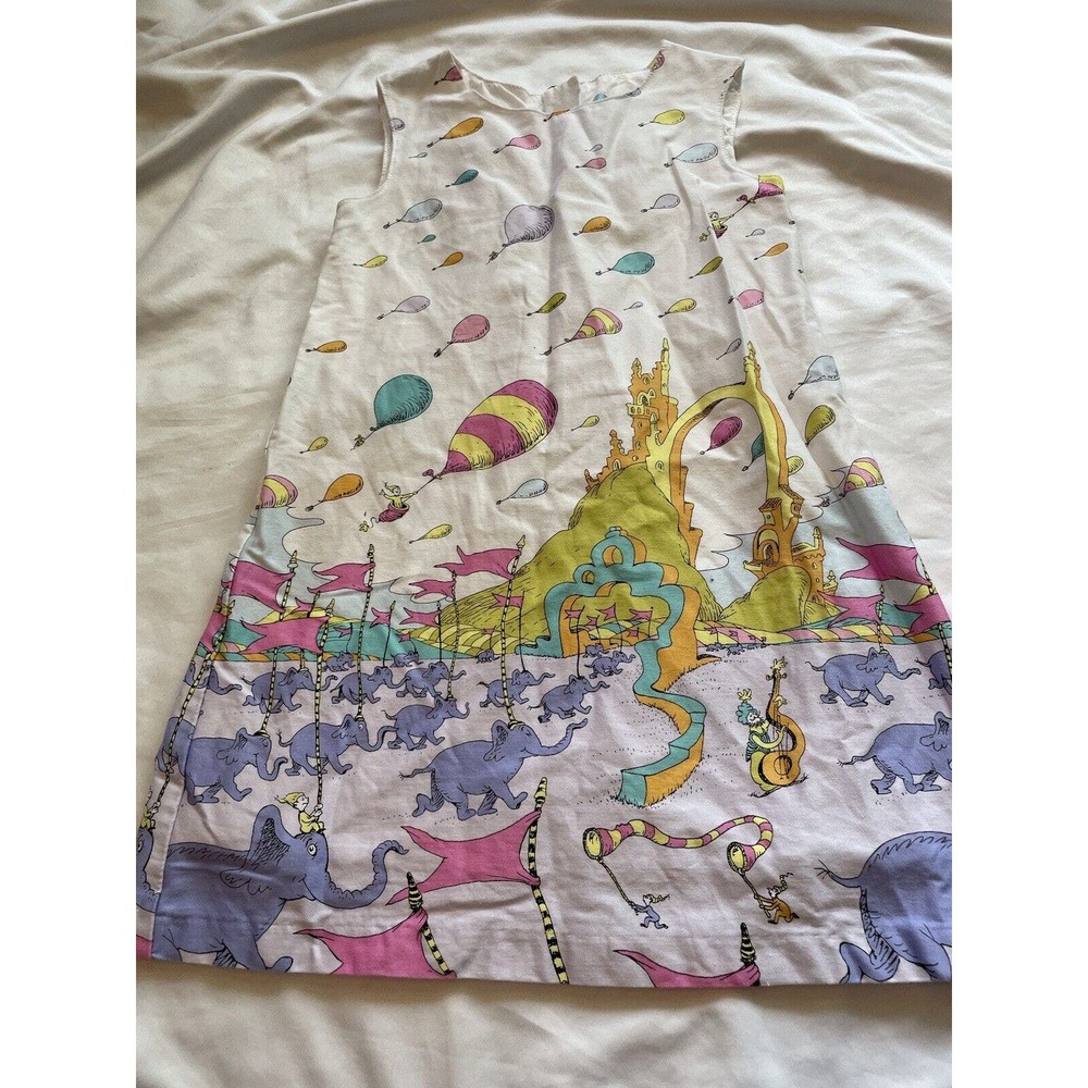 Dr. Seuss Girls Dress Oh The Places You Will Go Size 4T Cotton A line Smock